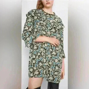 NWT Zara Ruffled Floral dress size XS